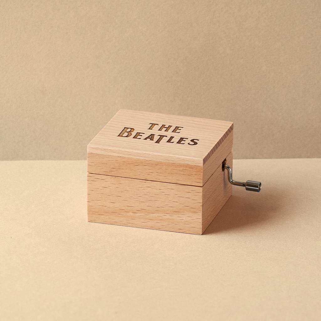 Engraved The Beatles music box - beech wood