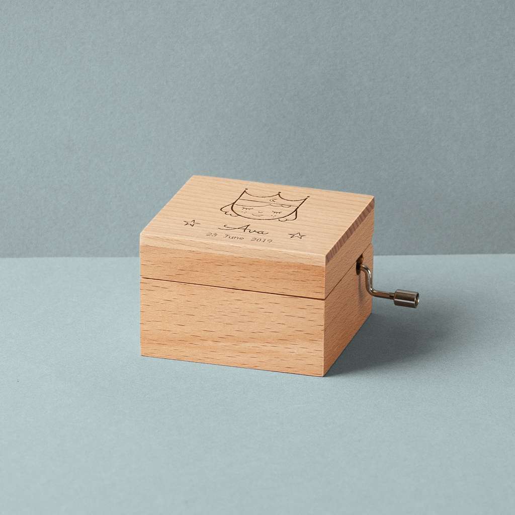 Beech wood custom music box magical tale