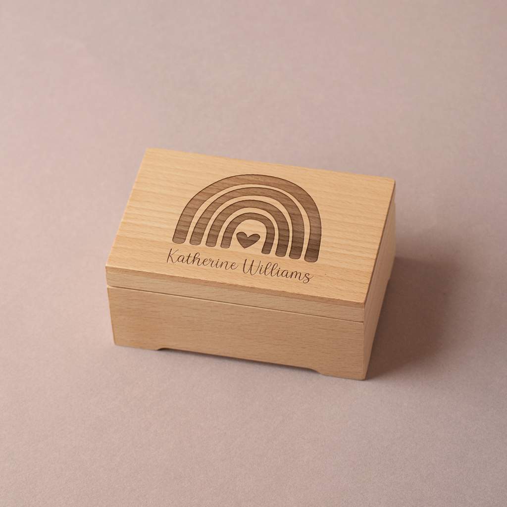 wooden music box walnut Rainbow