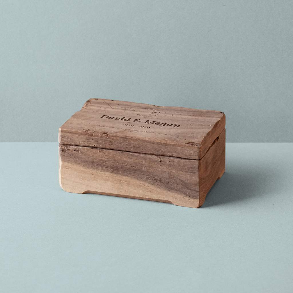 Beech wooden music box Half moon