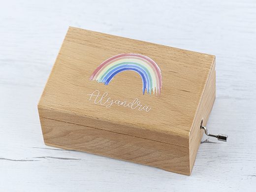 Caja musical con arcoiris